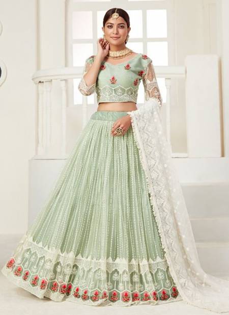 Pista Green Colour Fancy Designer Wedding Wear Stylish Lehenga Choli Collection 3003